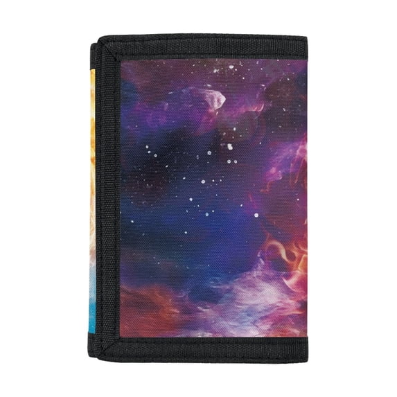 Chririnla Baseball Pattern Kids Trifold Wallet for Outdoor, Polyester Children's Wallet with Slim Washable Trifold Card Wallet