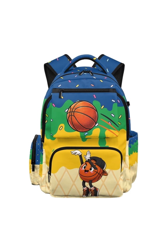 Basketball Backpack for Boys 10-12 Years Old Elementary School Bookbag 17 Inch Kids School Bag Large Capacity Back Pack with Multi Pockets