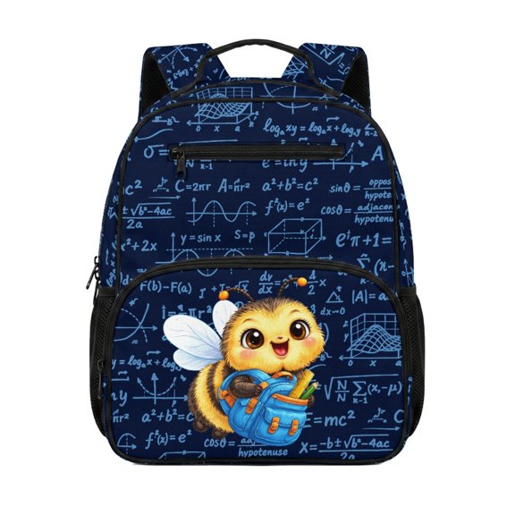 Chririnla Bee Math Formula Print Preschool Backpack 13.5 Inch Lightweight Polyester Preschool Toddler Backpack for Kindergarten Travel