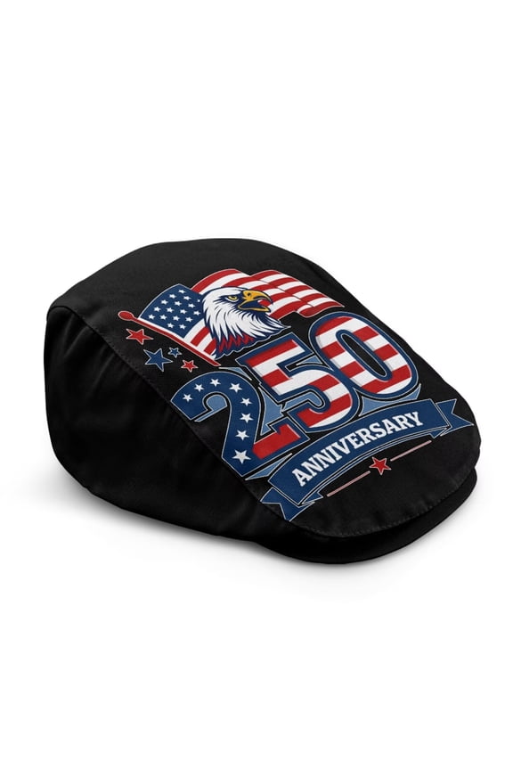 Black 250 American Eagle Flat Cap for Men,Breathable Summer Hat Newsboy Hats Hunting Fishing Hats Patriotic 4th of July Cabbie Newsies Hats