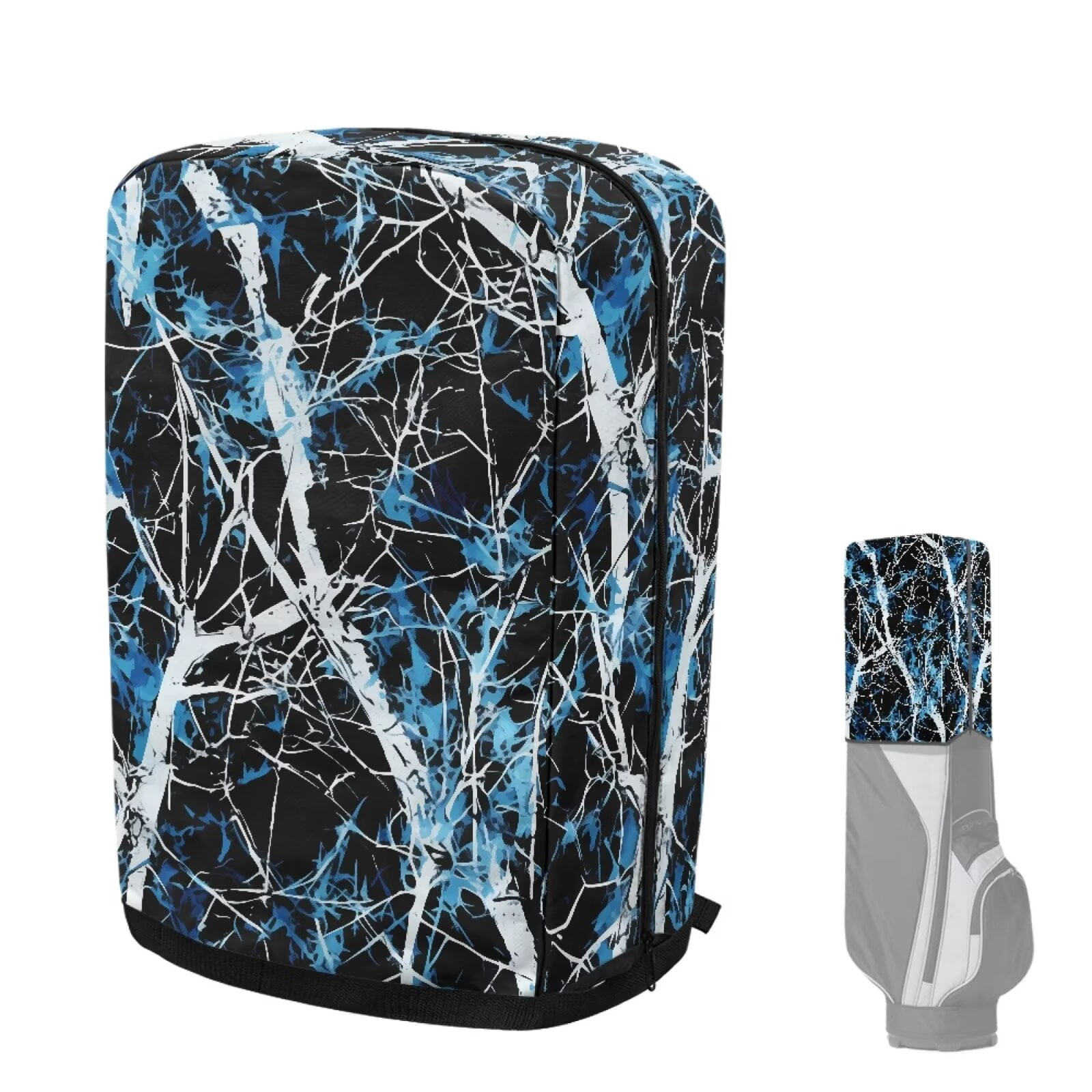 Chririnla Blue Camo Oak Hunting Golf Bag Rain Cover with Snap Button Universal Club Protector for Most Stand Bags, Cart Bags & Tour Bags