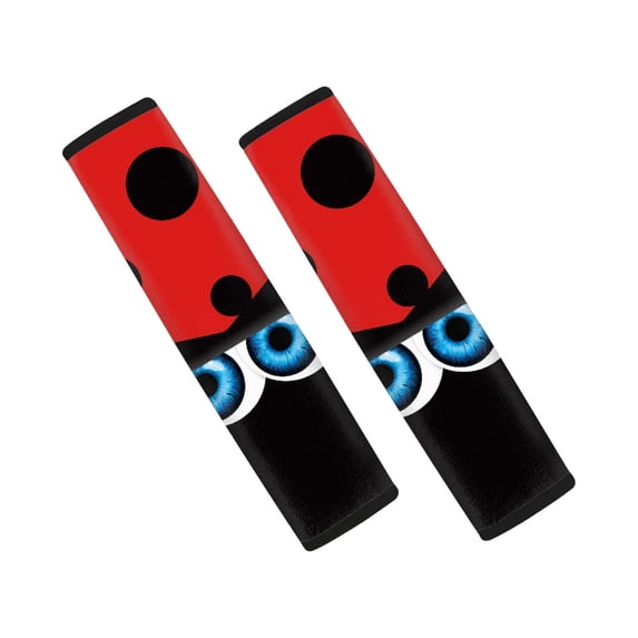 Chririnla Blue Eyed Ladybug Seat Belt Pads Cover 2 Pack, Car Seat Belt Pads Polyester Comfort Soft for Auto Sedan Truck