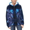 thumbnail image 1 of Chririnla Blue Eyes Wolf Kids Zip Up Hoodie with Pockets Long Sleeve Soft Comfy Casual Outerwear for School Travel ​​Size 10-12​​, 1 of 7