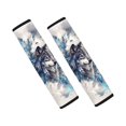 thumbnail image 1 of Chririnla Blue Feather Wolf Watercolor Design Car Seat Belt Covers Easy to Install Seat Belt Shoulder Pad Breathable Polyester Compatible with Truck Sedan, 1 of 8