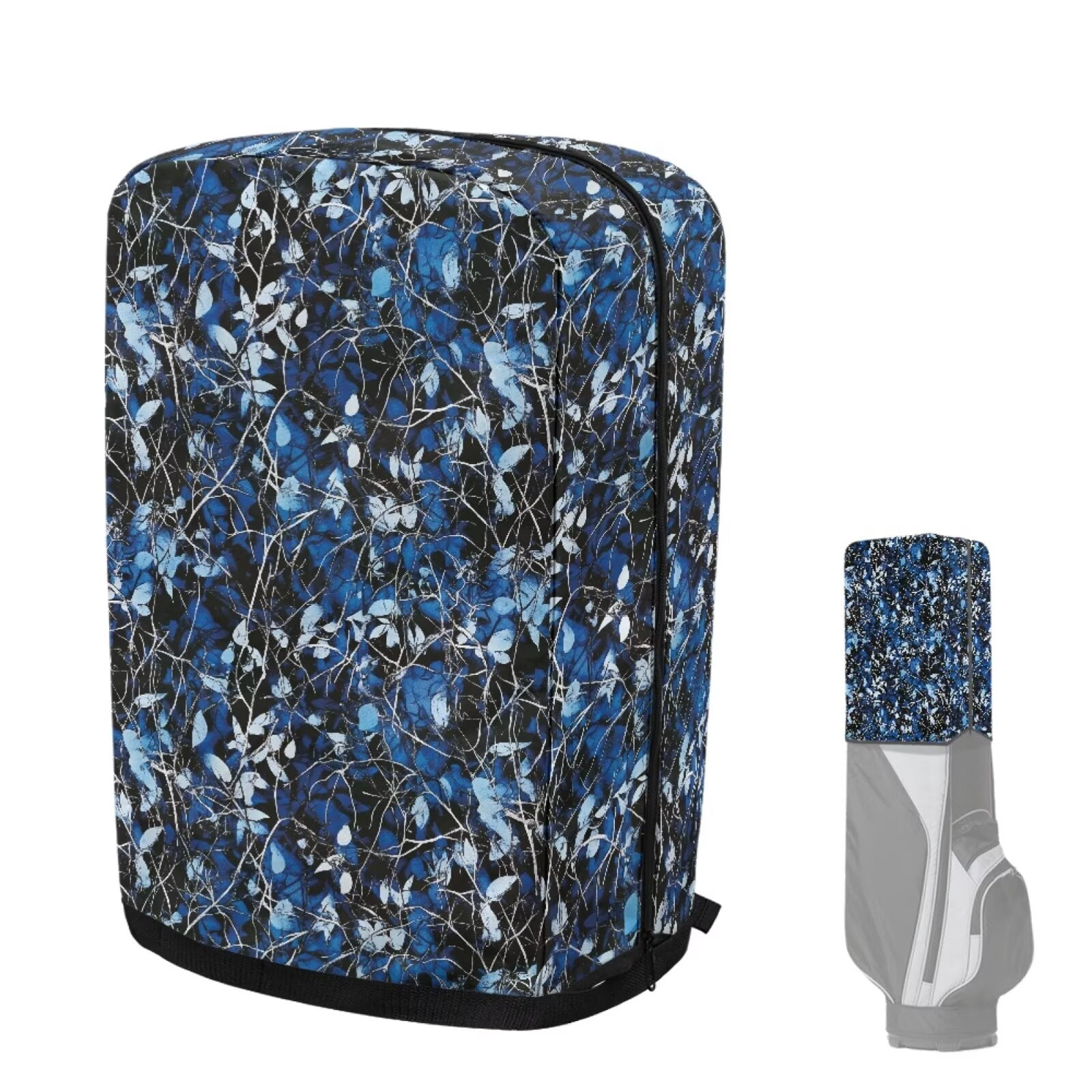 Chririnla Blue Hunting Camouflage Golf Bag Dust Cover Lightweight Dust Hood with Zipper Universal Fit for Most Golf Bags Golf Club Accessories