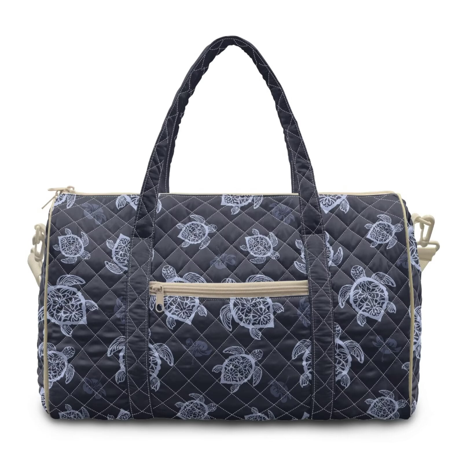 Chririnla Blue Turtles Print Modern Gym Bag Soft Duffle for Women Easily Portable Fitness Luggage with Quilting Design & Multi-Pockets Fits Exercise