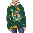 thumbnail image 1 of Chririnla Books Dinosaur Youth Zip Up Sweatshirt Long Sleeve with Pockets Lightweight Athletic Sportswear for School Gym Size 10-12, 1 of 7