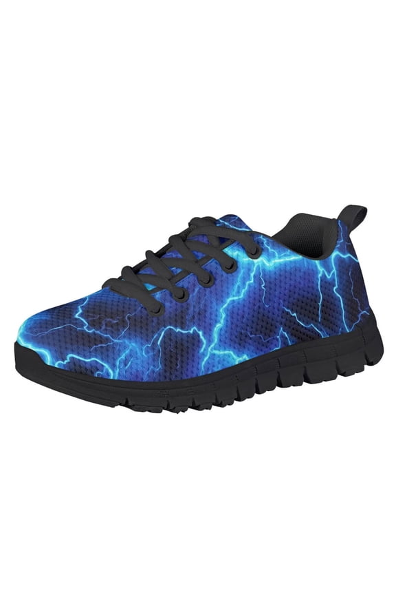 Boys Blue Lighting Shoes Size 4 Fashion Sneakers for Big Little Kids Mesh Walking Shoes Casual Slip on Athletic Tennis Running Sneakers with Adjustable Strap