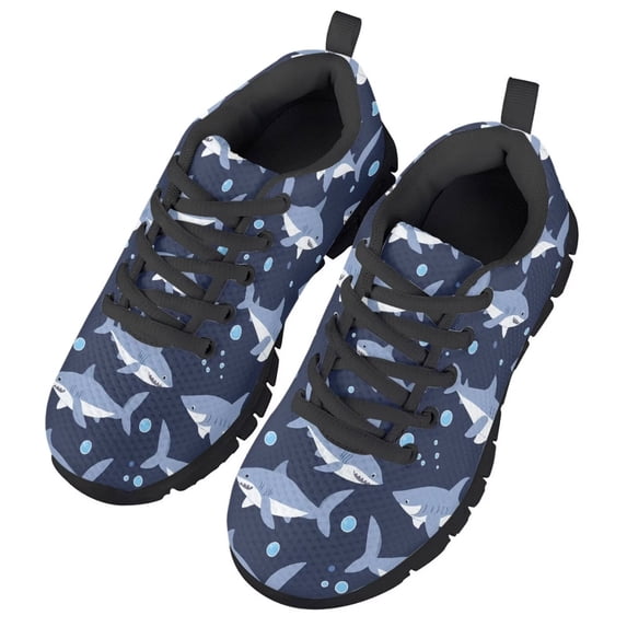 Chririnla Boys Shark Shoes size 4 Girls Little Kid Sneakers Lightweight Knitted Mesh Sports Shoe Lace Up School Athletic Running Shoes