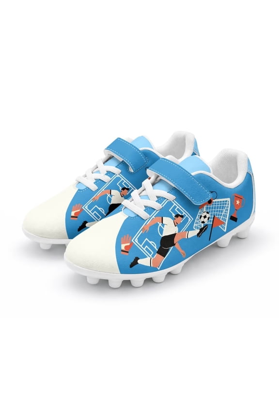 Boys Soccer Cleats Firm Ground Football Cleats Kids Waterproof Soocer Shoes Youth Shock Absorbing Athletic Football Shoes for Outdoor Firm Ground Size 13