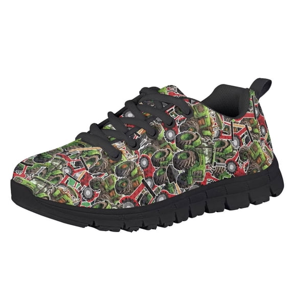 Chririnla Boys Tractors Shoes Size 1 Big Kids Running Shoes Causal Back to School Sneakers Lightweight Breathable Walking Sneakers Gym Outdoor Hiking Sneaker