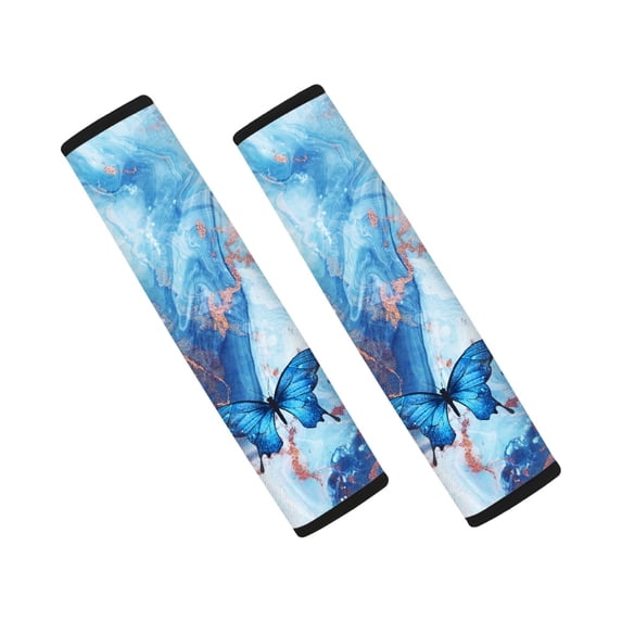 Chririnla Butterfly Car Seat Belt Pads 2 Pack Seat Belt Shoulder Pad Soft Touch Shoulder Protection Suitable for Sedan SUVs