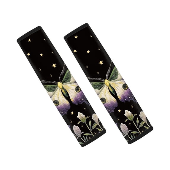 Chririnla Butterfly Pattern Car Seat Belt Pads Set of 2 Seat Belt Shoulder Pad Comfortable Driving Quick Install Suitable for Sedan Auto