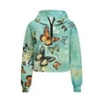 thumbnail image 1 of Chririnla Butterfly Print Tiger Sweatshirts Rose Sweatshirts with Pocket Lion Sweatshirt Birthday Party Sweatshirt Size 13-14 Cyan, 1 of 7