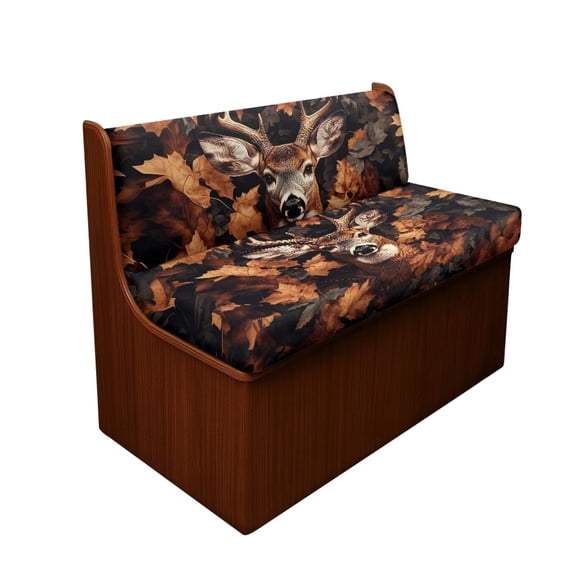 Chririnla Camo Hunting Deer Camper Dinette Cushion Covers, Machine Washable RV Couch Cushion Covers Dinette Seats Protectors Stretchable Camper Seat Covers (1 Backrest Cover & 1 Bench Cover)