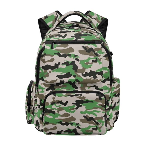 Chririnla Camouflage Pattern Kids Backpack with Lightweight Scratch Resistant Kids School Backpack, Breathable 17 Inch School Bag for Travel Hiking Elementary School