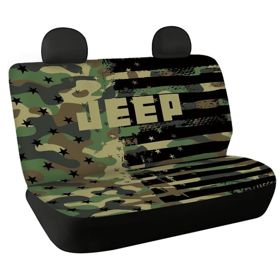 Chririnla Camouflage Rear Bench Seat Covers, 2 Pack Stretch Dirt and Scratch Proof Covers for SUV Truck and Automotive Interior