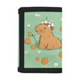 thumbnail image 1 of Chririnla Capybara Citrus Pattern Wear-Resistant Children's Wallet, Elastic Polyester Kids Trifold Wallet Large Capacity Trifold Card Wallet for Outdoor Sports School, 1 of 6