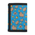 thumbnail image 1 of Chririnla Capybara Orange Pattern Trifold Card Wallet, Polyester Children's Wallet for Sports, Compact Slim Coin Bags, 1 of 6