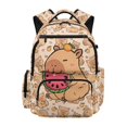 thumbnail image 1 of Chririnla Capybara Watermelon Pattern Daypack with Adjustable Straps Multi-Pocket Book Bag, Lightweight 17 Inch Backpack for School Back to School High School, 1 of 9