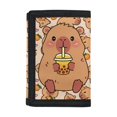 thumbnail image 1 of Chririnla Capybaras Trifold Card Wallet for Travel, Polyester Clutch Wallet with Slim Foldable Children Wallets, 1 of 7