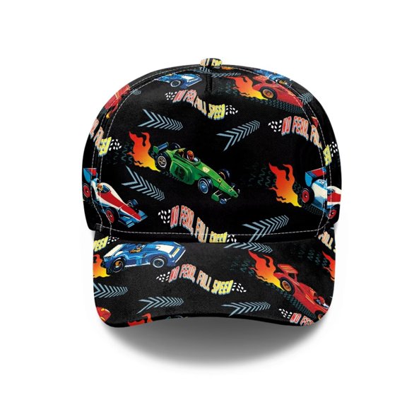 Chririnla Car Flame Print Women's Vintage Dad Hat, Adjustable Cap for Casual Everyday Wear Breathable Quick-Dry