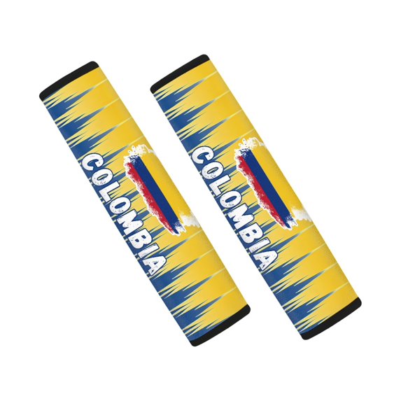 Chririnla Car Seat Belt Covers Skin-Friendly Polyester Fabric, Compatible with, Suitable for Sedan, Colombia Flag Theme