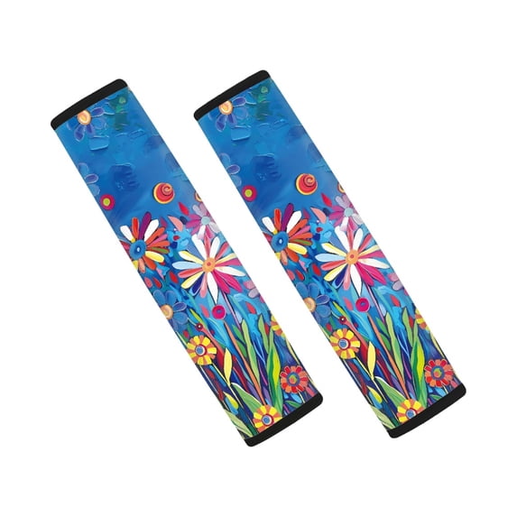 Chririnla Car Seat Belt Pads Durable Seat Belt Shoulder Pad Polyester Waterproof, Suitable for Truck Auto, Floral Pattern