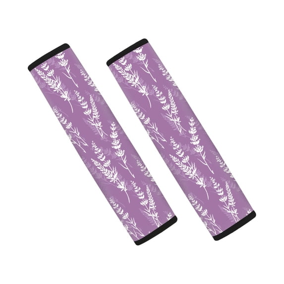 Chririnla Car Seat Belt Pads Premium Seat Belt Shoulder Pad Polyester Skin-Friendly, Suitable for SUV Auto, Lavender Floral Print