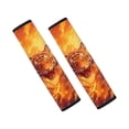 thumbnail image 1 of Chririnla Car Seat Belt Pads Shoulder Comfort Seat Belt Shoulder Pad Polyester Fabric Skin-Friendly, Suitable for SUV Van, Flaming Tiger Graphic Design, 1 of 8