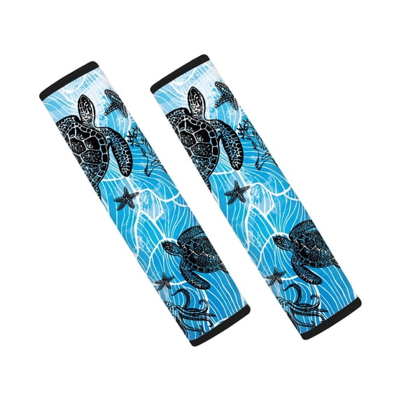 Chririnla Car Seat Belt Pads Skin-Friendly Polyester, Compatible with, Suitable for Sedan, Sea Life Pattern