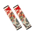 thumbnail image 1 of Chririnla Car Seat Belt Pads Soft Comfortable Polyester Fabric, Compatible with, Suitable for Truck, Red Dragon Wave Print, 1 of 8