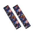 thumbnail image 1 of Chririnla Car Seat Belt Pads Soft Seat Belt Shoulder Pad Polyester Fabric Comfortable, Suitable for Auto Cars, American Flag Horse Racing Theme, 1 of 8