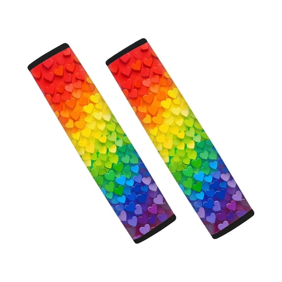 Chririnla Car Seat Belt Pads Stylish Accessory Polyester, Compatible with, Suitable for Vans, Gradient Coloured Heart