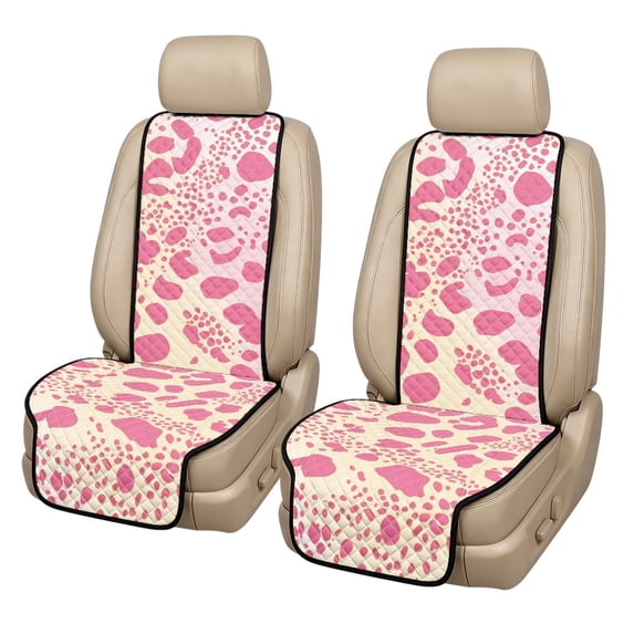 Chririnla Car Seat Covers Leopard Print 2 Pcs Set Car Front Seat Covers Breathable for Cars Easy to Install Polyester Car Seat Cover for Front
