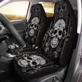 thumbnail image 1 of Chririnla Car Seat Covers for Men Women Gray Boho Sugar Skull Pattern Front Seat Protector Cover Waterproof Full Set of 2pc Universal Size for Car, Truck or SUVs, 1 of 7