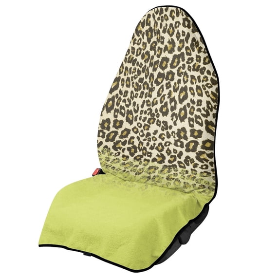 Chririnla Car Seat Towel Cover, Compatible with Truck Seat Van, Terry Cloth Car Seat Cover for Cars Sedan Washable, Ombre Leopard Print