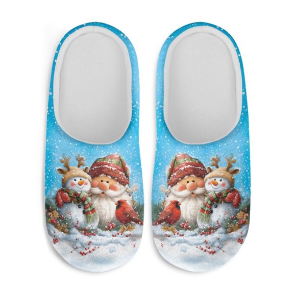 Chririnla Cardinal Snowman Santa Claus Womens' HouseIndoor Outdoor Slippers Women Slipper Socks Cozy Comfy Lightweight Indoor Home Gifts Slippers