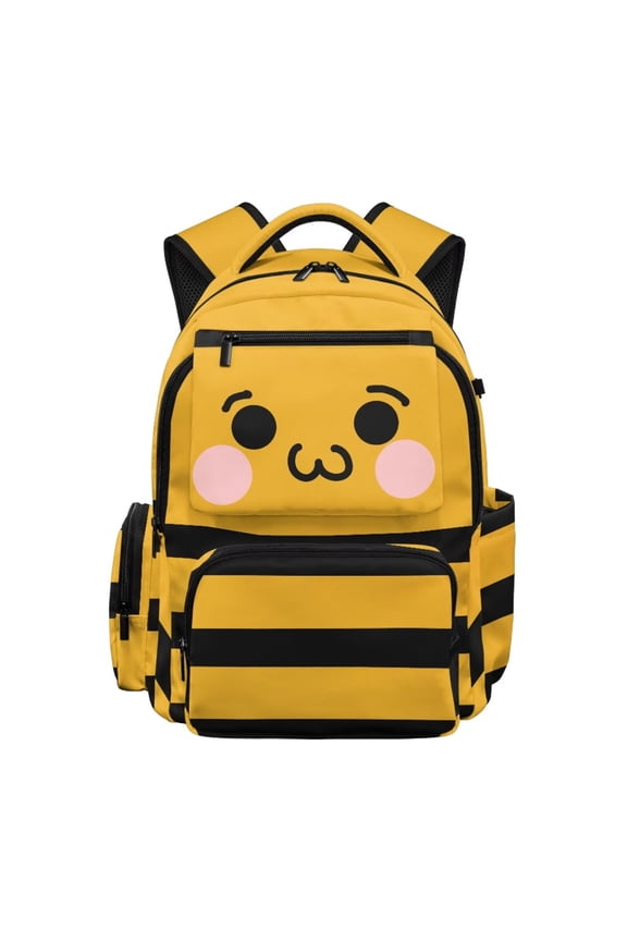 Cartoon Bee Teen Girl Backpacks for Kids Comfortable Front Pocket Bookbag 4th Grade School Bag with Adjustable Shoulder Strap,10-12 Years