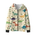 thumbnail image 1 of Chririnla Cartoon Dinosaurs Zip Up Hoodie for Boys and Girls - boys Fuzzy Sweatshirts Comfy Casual Lightweight Pullover for Fall and Winter Sports, 1 of 7