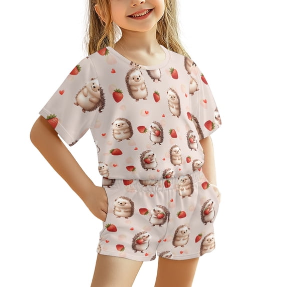Chririnla Casual Short Fiber Jersey Kids Set Soft Stretch 3-16 Years Kids Outfit Two Piece Set