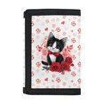 thumbnail image 1 of Chririnla Cat Rose Heart Print Children's Wallet for Outdoor, Polyester Little Boys Wallet with Slim Lightweight Trifold Card Holders, 1 of 6
