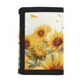 thumbnail image 1 of Chririnla Children's Wallet Sunflower Cat Print Compact Trifold Card Wallet for Outdoor, Polyester Foldable Kids Trifold Wallet, 1 of 6