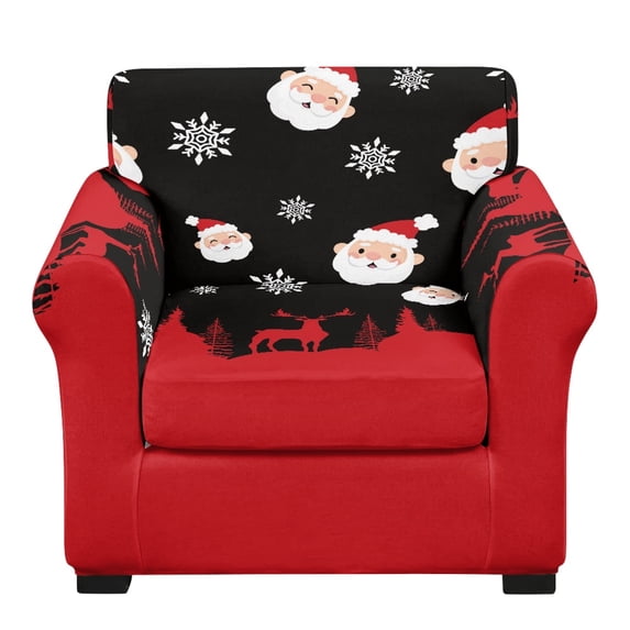 Chririnla Christmas 2 Piece Armchair Slipcovers, Elastane Fabric Chair Slipcover with Elastic Bottom, Washable for Living Room and Pet Protection