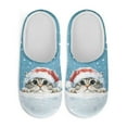thumbnail image 1 of Chririnla Christmas Cute Cat Men's Winter Slippers Warm Cozy Anti-skid Comfort Sole Lightweight Easy Slip On Cold Weather Travel Slippers, 1 of 7