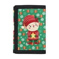thumbnail image 1 of Chririnla Christmas Pattern Portable Kids Trifold Wallet, Polyester Trifold Card Wallet Dustproof Trifold Pouch for Travel Shopping, 1 of 6