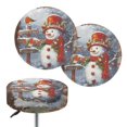 thumbnail image 1 of Chririnla Christmas Round Bar Stool Covers with Snowman Pattern, 2 Pack Polyester Stretch Washable Slipcovers for Home Bar and Salon, 1 of 6
