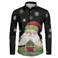 thumbnail image 1 of Chririnla Christmas Santa Claus Cupcake Shirt for Men Athletic Shirt Causal Long Sleeve Top Mens Slim-Fit Athletic Tee Tops, 1 of 4