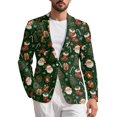 thumbnail image 1 of Chririnla Christmas Santa Claus Socks Men's Suit Jacket One Button Dress Suit Dinner Sports Coats Tuxedo Blazer for Festival Party Dinner, 1 of 7