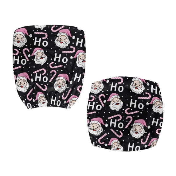 Chririnla Christmas Santa Pattern 2 Piece Computer Office Chair Cover for Boss Chair Stretch Easy to Install Office Computer Chair Covers Polyester Fabric Rotating Chair Protectors